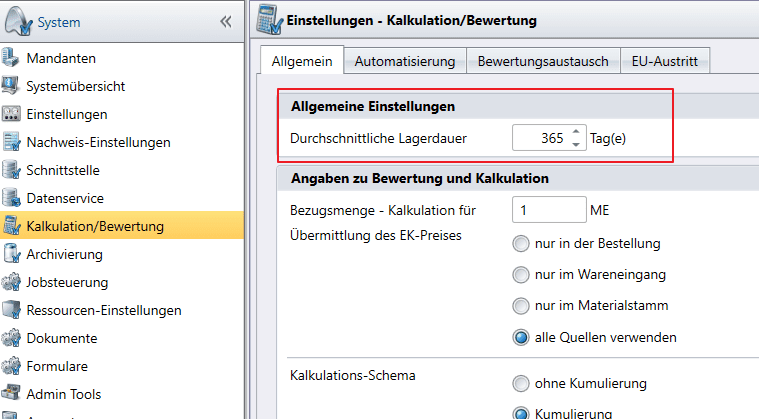 Durchschnittliche Lagerdauer